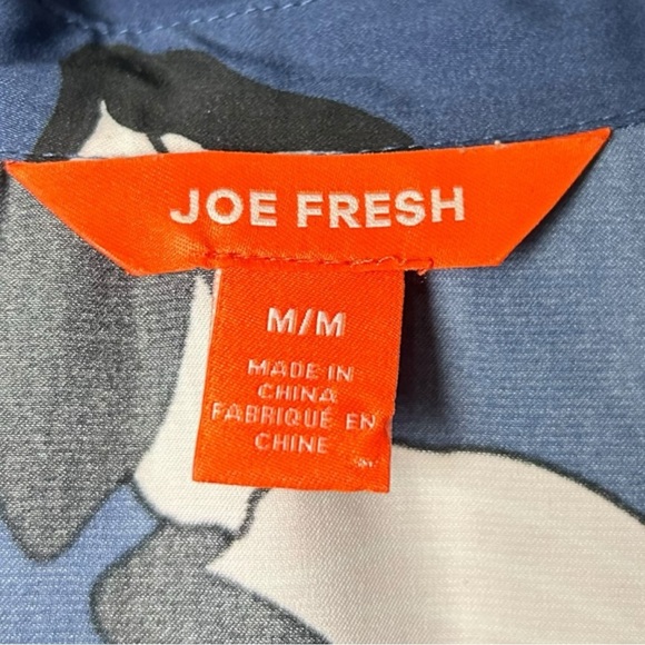 Joe Fresh Floral Belted Shirt Dress M - Picture 4 of 5